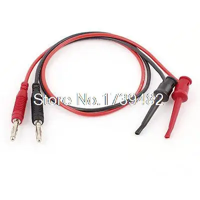 2pcs Multimeter 4mm Banana Plug Socket to Test Hook Clip Probe Cable 0.5M