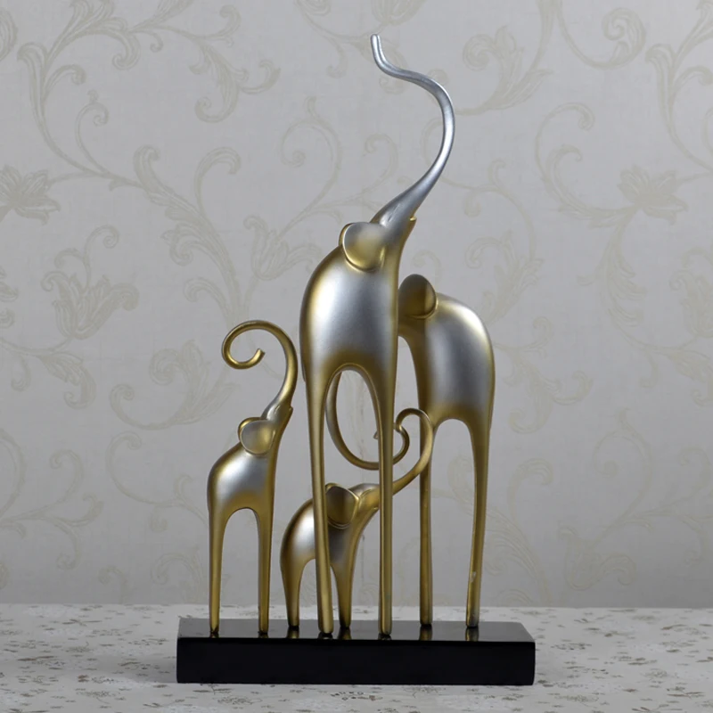 

Modern Brief Drawing Room Study elephant sculptures resin 4 elephants figurine decoration crafts Creative abstract sculptures