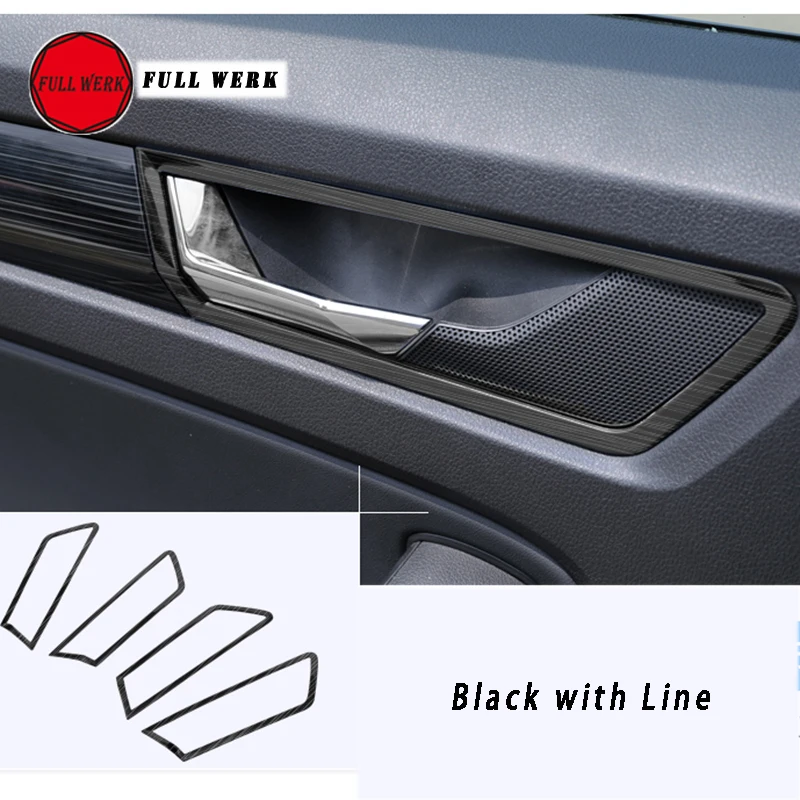 1 Set of 4pcs Stainless Steel Interior Door Handle Trim Decoration Frame Cover for Skoda Kodiaq Interior Moulding Accessories