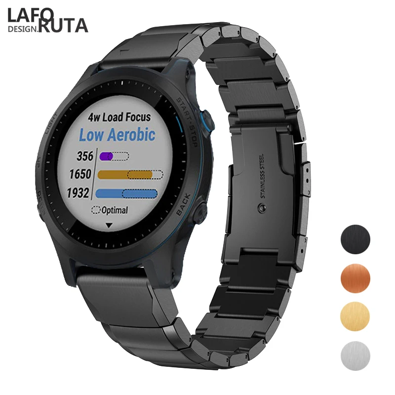 

Laforuta Forerunner 945 Band Metal Strap for Garmin Forerunner 935 Fenix 5 5Plus Stainless Steel Bracelet 22mm Quick Replacement