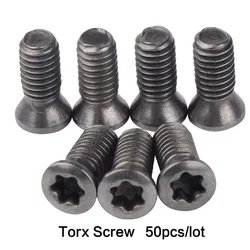 50 adet/grup M1.8 M2 M2.5 M3 M3.5 M4 M5 M6 torx vida karbür dönüm ekler için CNC torna aracı aksesuar alaşım çelik 12.9