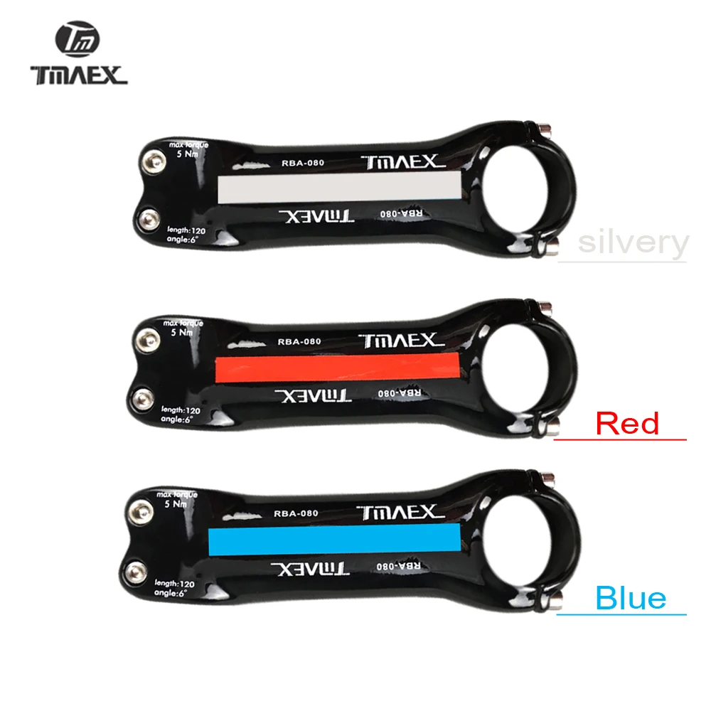 TMAEX-Full Carbon Stem,Silver,Red,Blue,Glossy Finish,28.6mm MTB,Road Bikes Parts,80mm,90mm,100mm,110mm,120mm,Bicycle Parts,Ultra