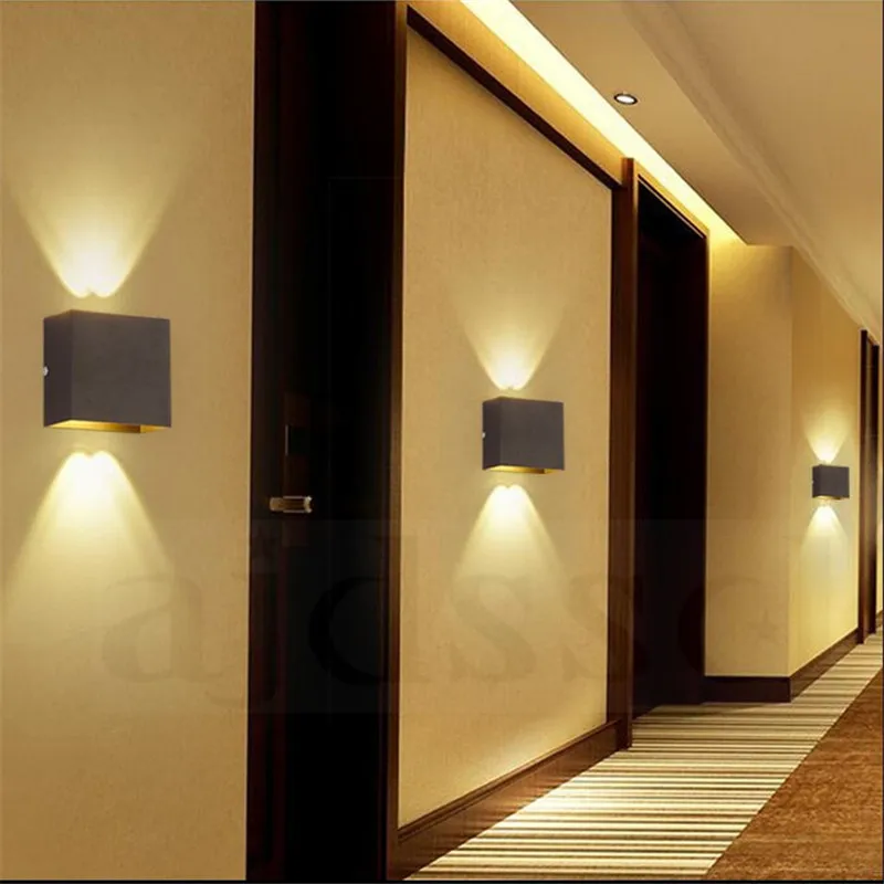 Wall light LED  Aluminium Surface mounted  6W lampada rail project Square wall lamp bedside room bedroom wall lamps arts