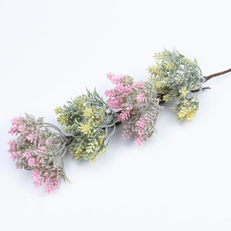 Artificial Plants Tree Plastic Grass Christmas Scrapbook Flowers Room Home Decor Wedding Party Fake Plants Diy Gifts Box Wreath