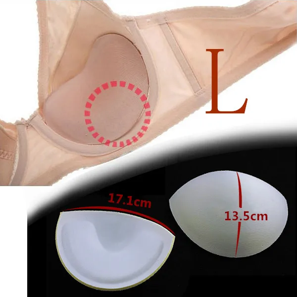 5pairs Off white Cup Soft Foam Push Up Breast Enhancer Thick Pads For Bikini Yoga Sports Insert Bra Accessories L size WB90