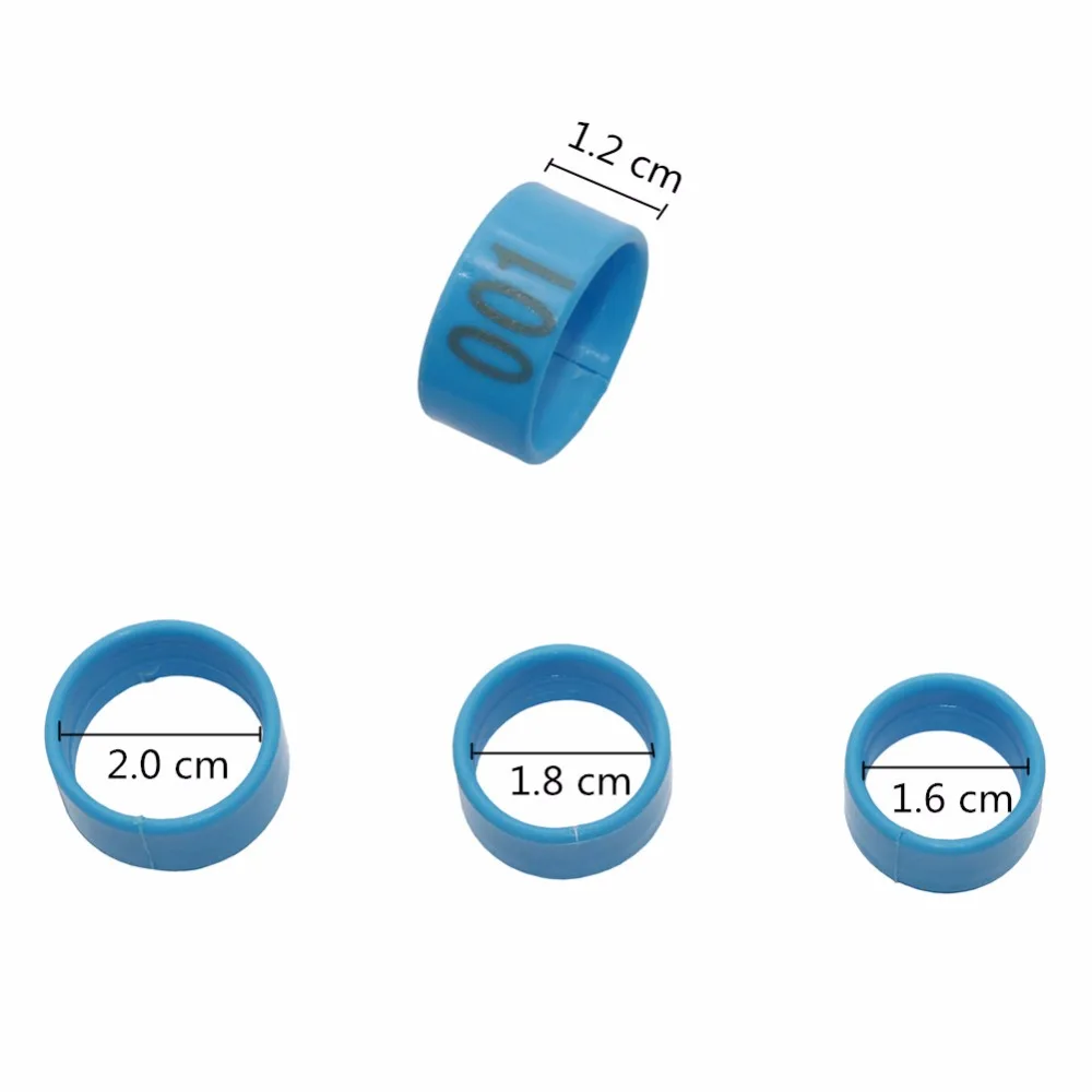 Inner Diameter 2.0/1.8/1.6cm Plastic Open Type Buckle Chicken Duck Goose 6 Colors Digital Foot Ring Poultry Farming Equipment