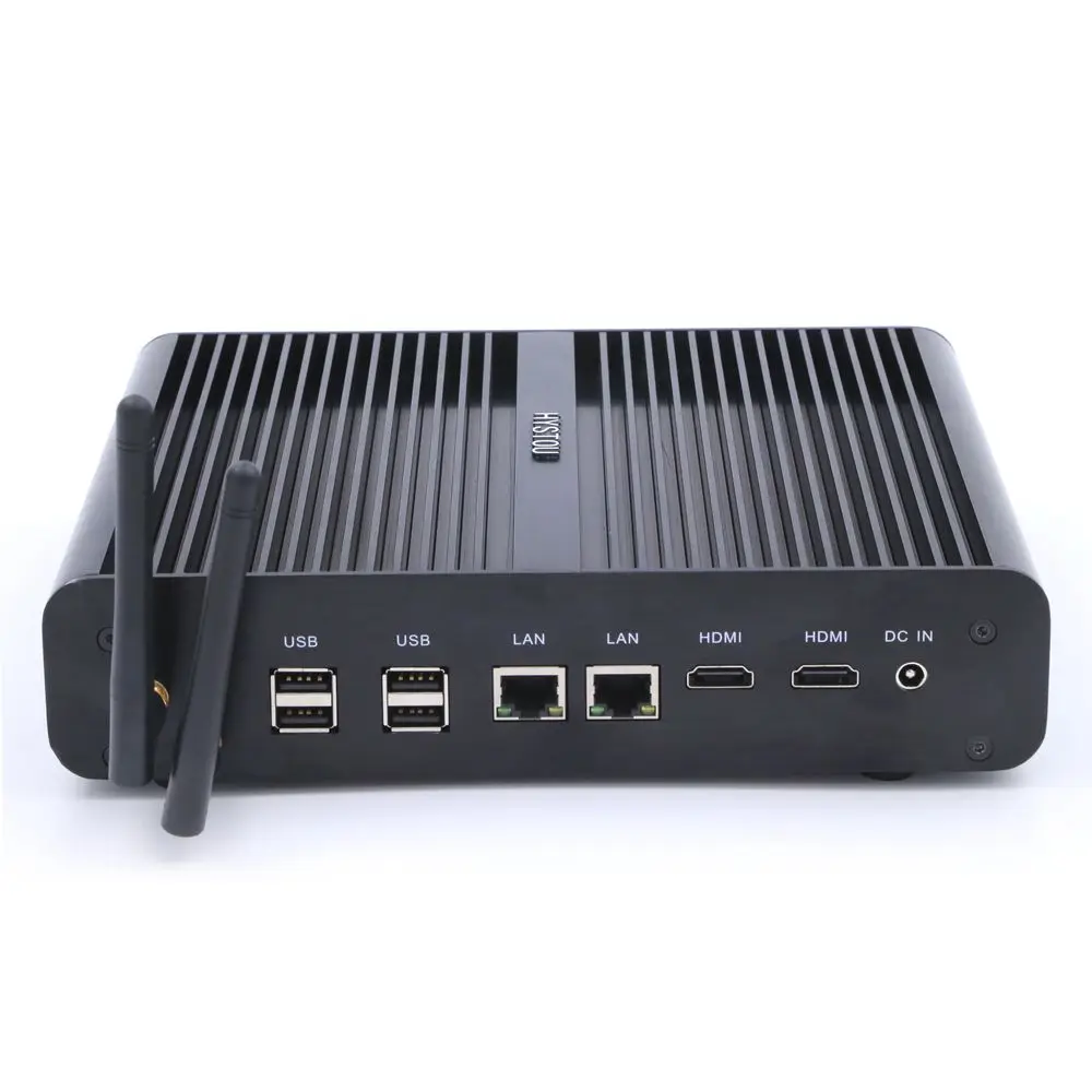 Hystou Intel Core i7 5500U Mini PC Windows 10 Dual LAN HDMI Fanless Computer 2 RAM Slot 2 HDMI