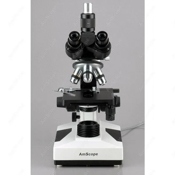 Lab Clinic Vet Compound Microscope--AmScope Supplies 40X-1600X Lab Clinic Vet Trinocular Phase Contrast Compound Microscope