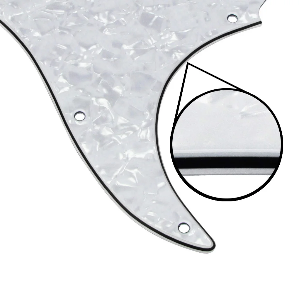 FLEOR HSS SSH Guitar Pickguard 11 Holes Scratch Plate White Pearl 4ply with Pickguard Screws