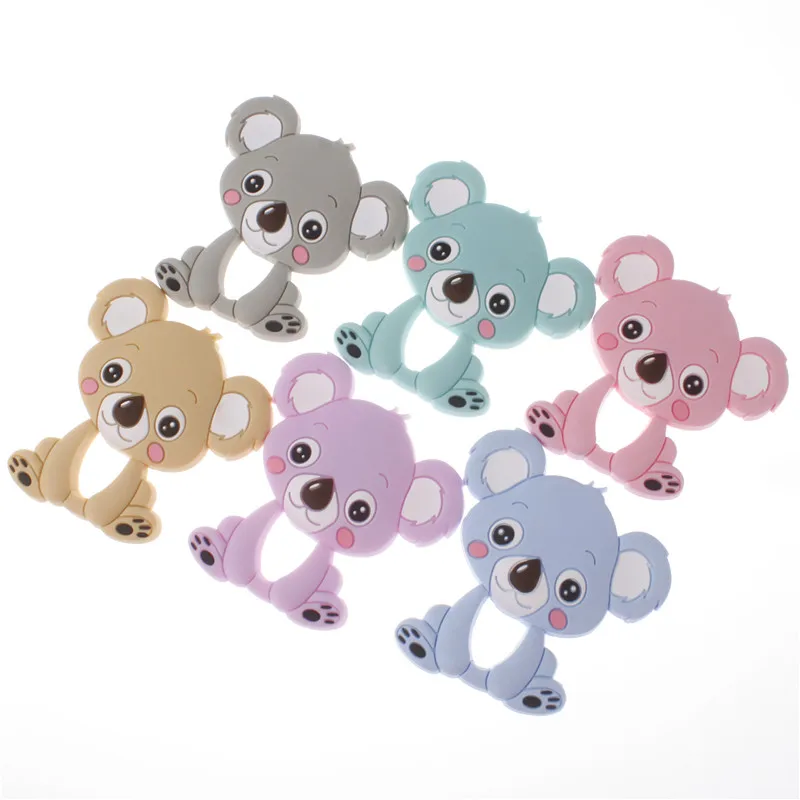 20pc Silicone Teether Pendant Koala Bear Teething Necklace Bpa Free Silicone Baby Pacifier Pendant Diy Nursing Jewelry