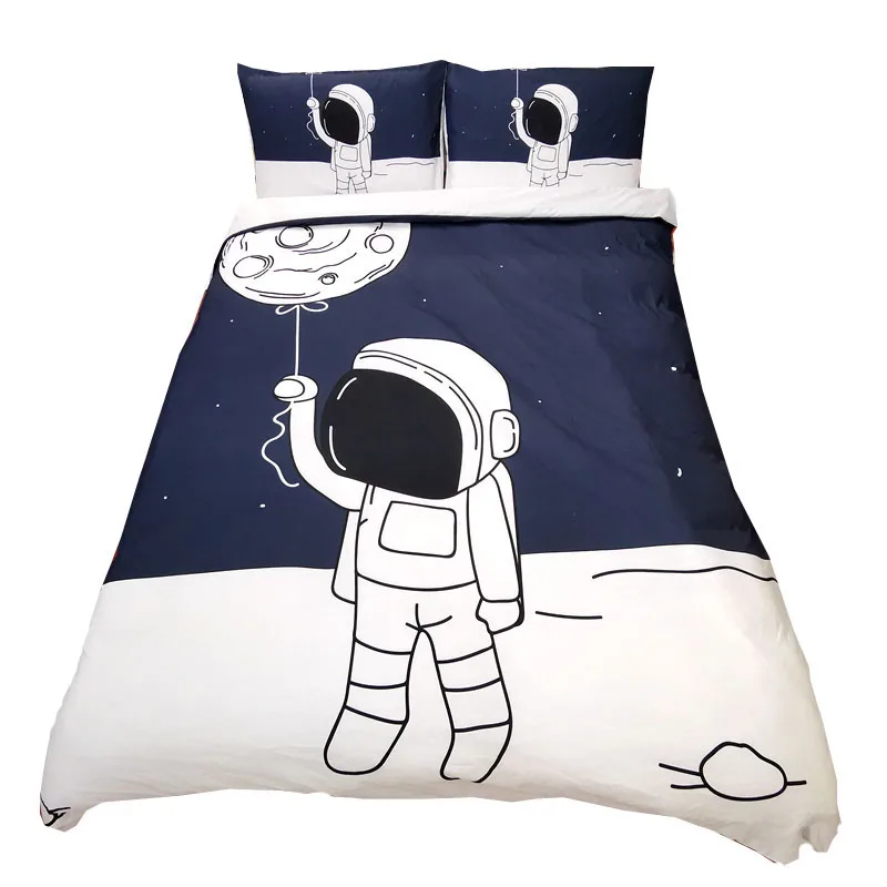 

Customized Space moon 3d Bedding Sets Single 90 Twin Queen King Duvet Cover Set for kids boys(No Sheet No Filling) 50