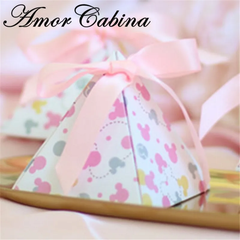 30pcs Creative double-sided printing floral dot baby shower candy box children baby girl birthday party gift box supplies