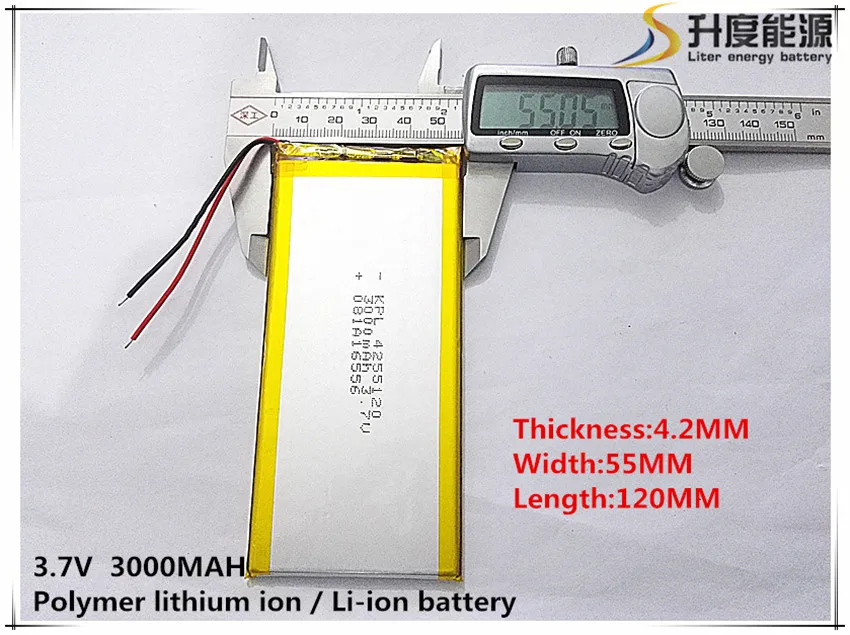 10pcs/lot 4255120 3.7V 3000mah tablet battery with Protection Board For PDA Tablet PCs Digital Products
