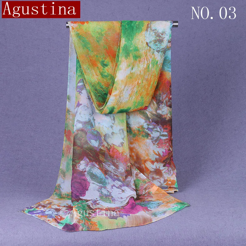 chiffon Flower Ink painting scarf fashion shawl women designer brand luxury for women headscarf scarfs scarves stoles and shawls