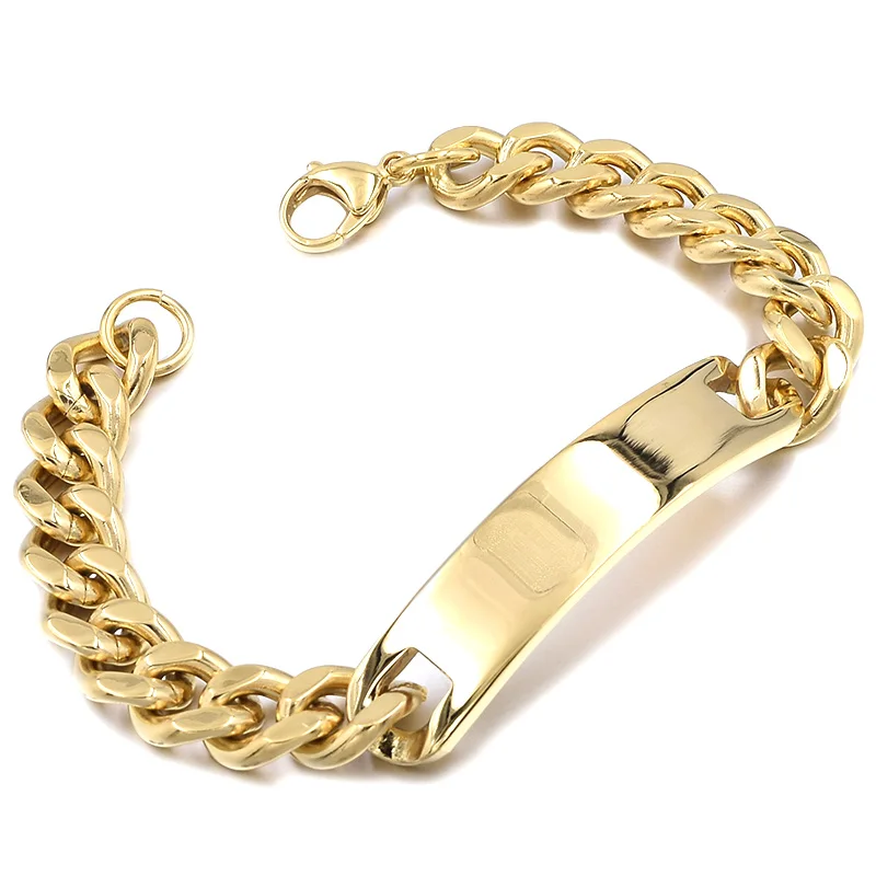 GOKADIMA Fashion Hand Chain Stainless Steel Bracelet for men New ID Bracelet Jewelry Party Gift