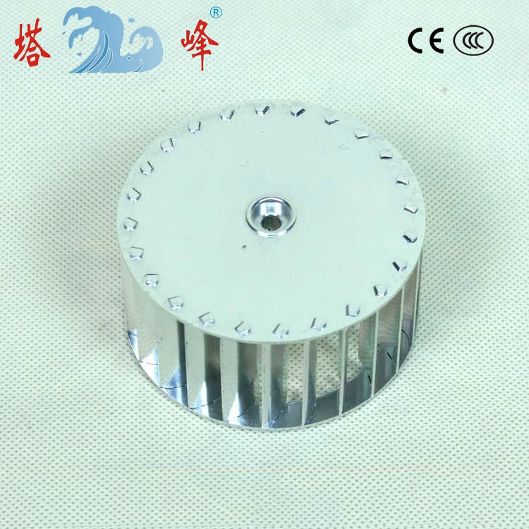 80mm diameter 42mm height 5mm shaft anodizing aluminum wheel small centrifugal impeller