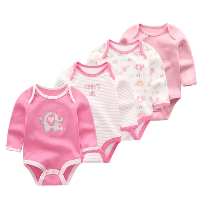 4pcs/lot Newborn Baby Onesies Long-sleeved Triangle Romper Baby Boy Girls Clothes Girls Baby Onesies 0-12m