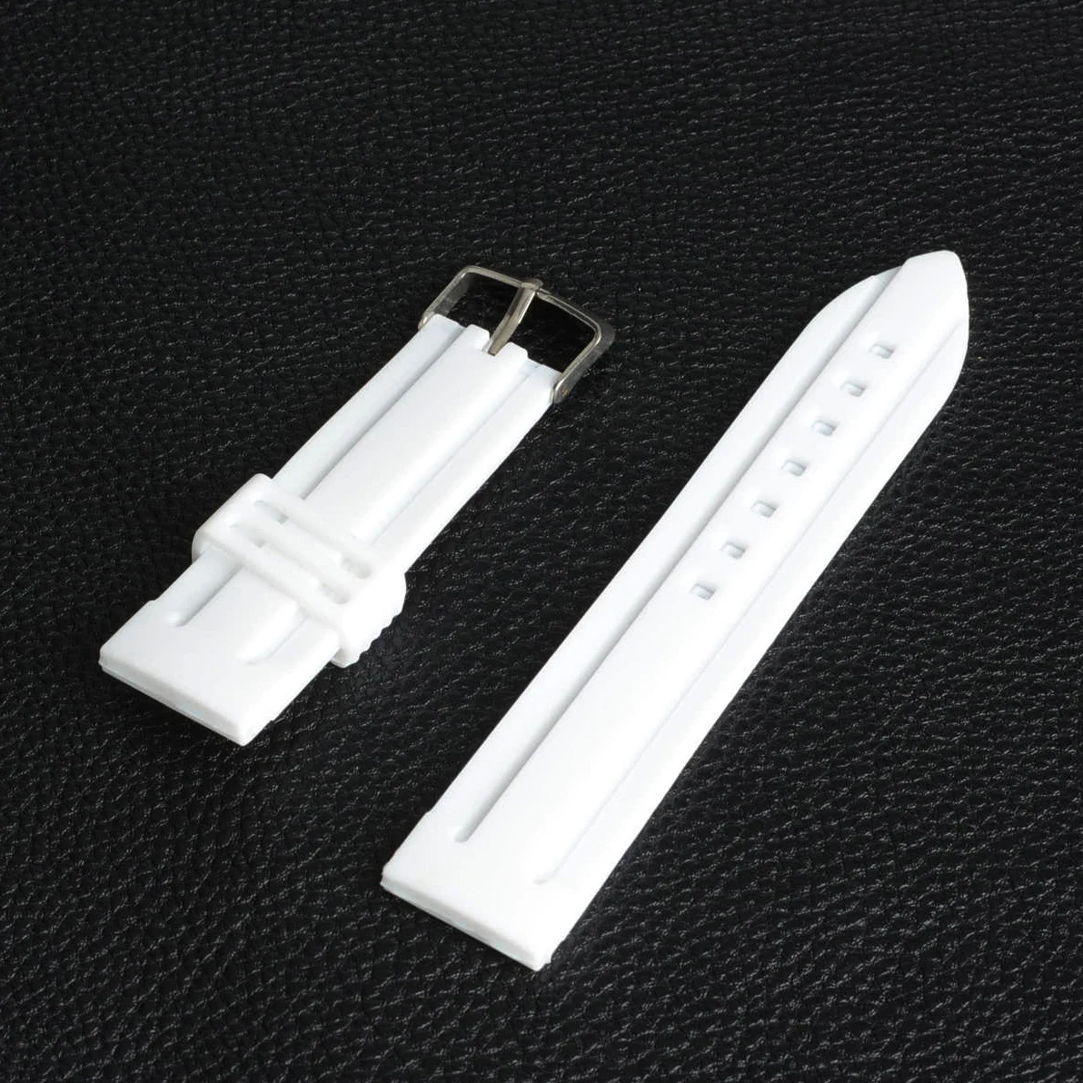 20mm White Silicone Watch Band Strap Pin Buckle Men Women Sports Watchbands horlogeband bande de montre