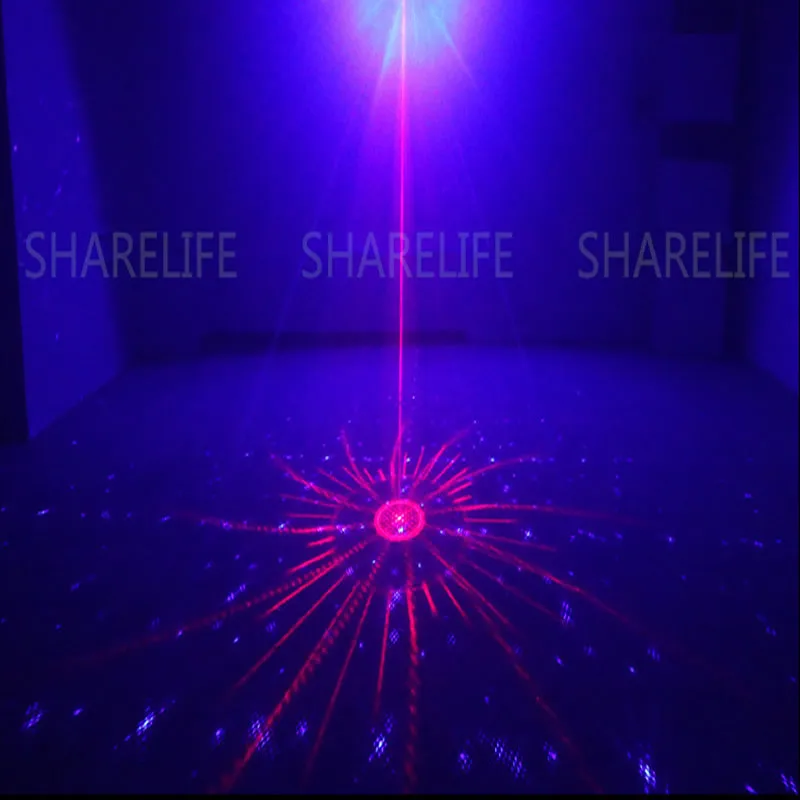 Sharelife 40 merah biru Gobo DJ lampu Laser Mini campuran biru LED pengendali jarak jauh kecepatan pesta pertunjukan rumah pencahayaan panggung SL40RB