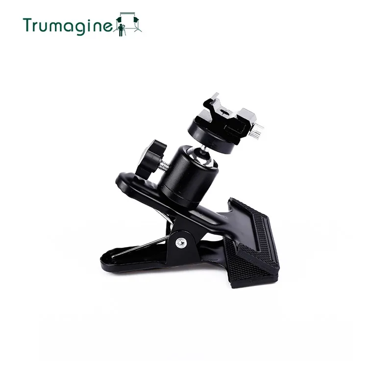 TRUMAGINE Black 360 Swivel Ball Head Flash Strong Big Clip For Photography Studio Flash holder Can Be Rotate