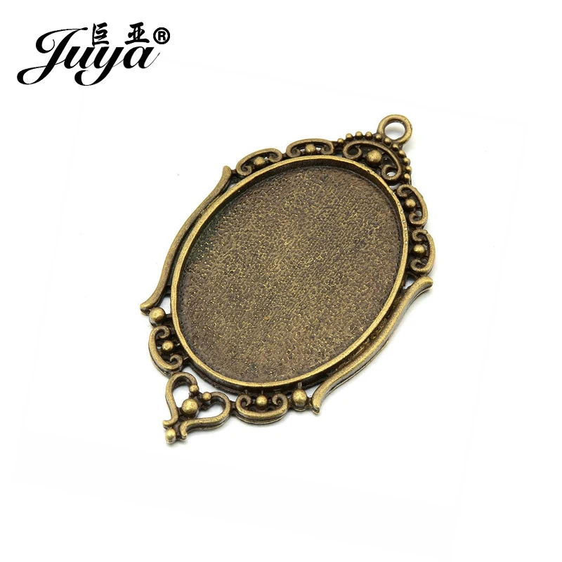 5pcs 40X30mm Oval Pendant Cabochon Base Bezel Tray Blank For Women Men Pendant Necklace DIY Jewerly Making jewellery Accessories