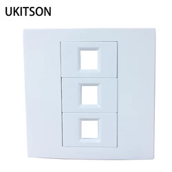 Wall Panel Empty Blank Face Plate With 3 Keystone Jack Slot Insert Ports Filling For LAN RJ45 RJ11 Connector