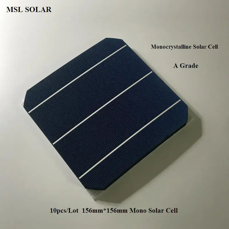 100pcs Mono Crystalline Solar Cell 156mm*156mm 4.9W High Efficiency Grade A 6'x6'Solar Panel Cells DIY Solar Module