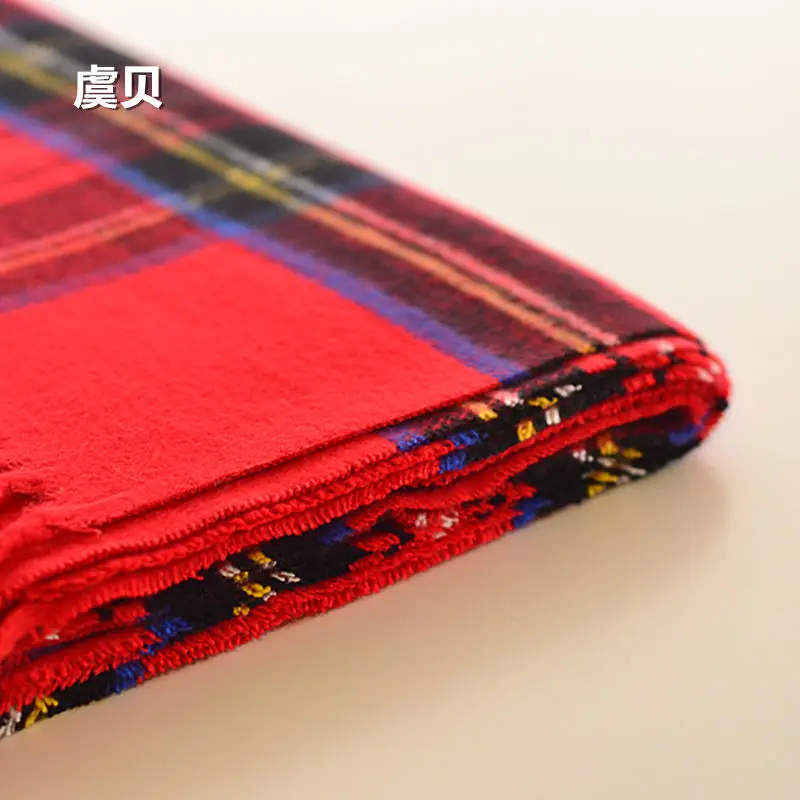 Faux cashmere shawl winter red plaid blanket tassel scarf cape warm pashmina unisex acrylic scarves men or women christmas gifts