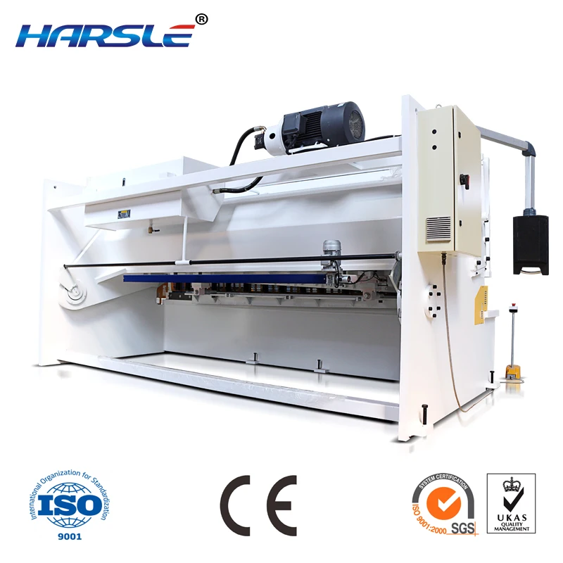 Harsle shearing machine with the motors for backgauge controlled by inverter