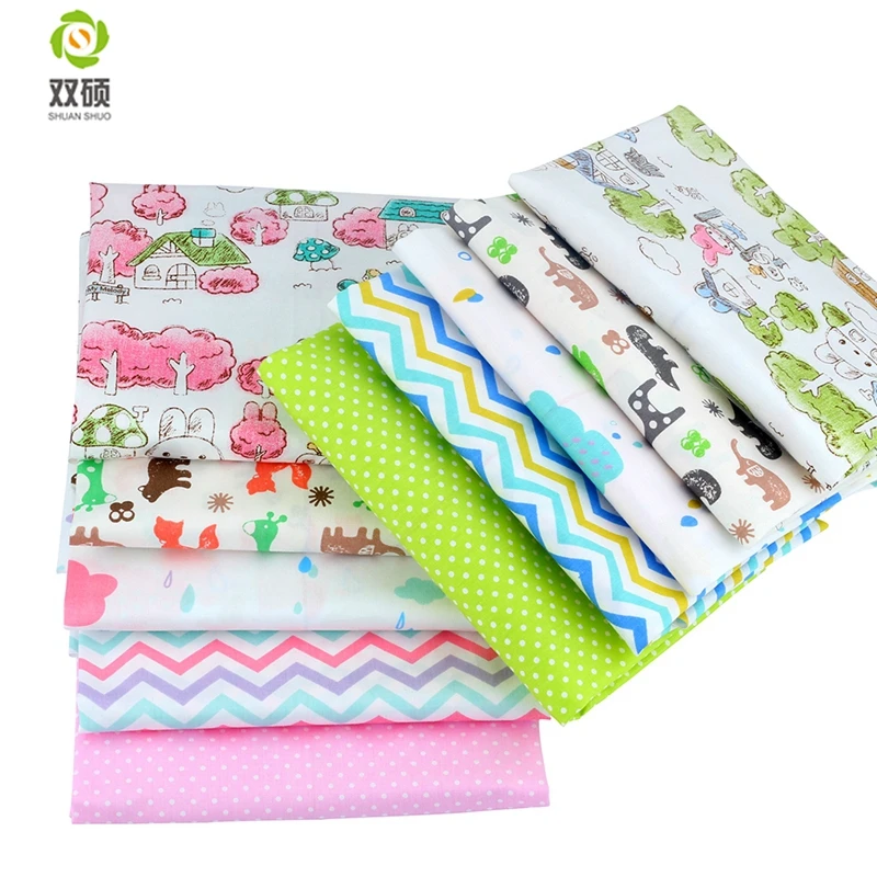 Shuanshuo Cartoon Twill Cotton Fabric Patchwork Tissue Cloth Of Handmade DIY Quilting Sewing Baby&Children Sheets Dress 40*50cm