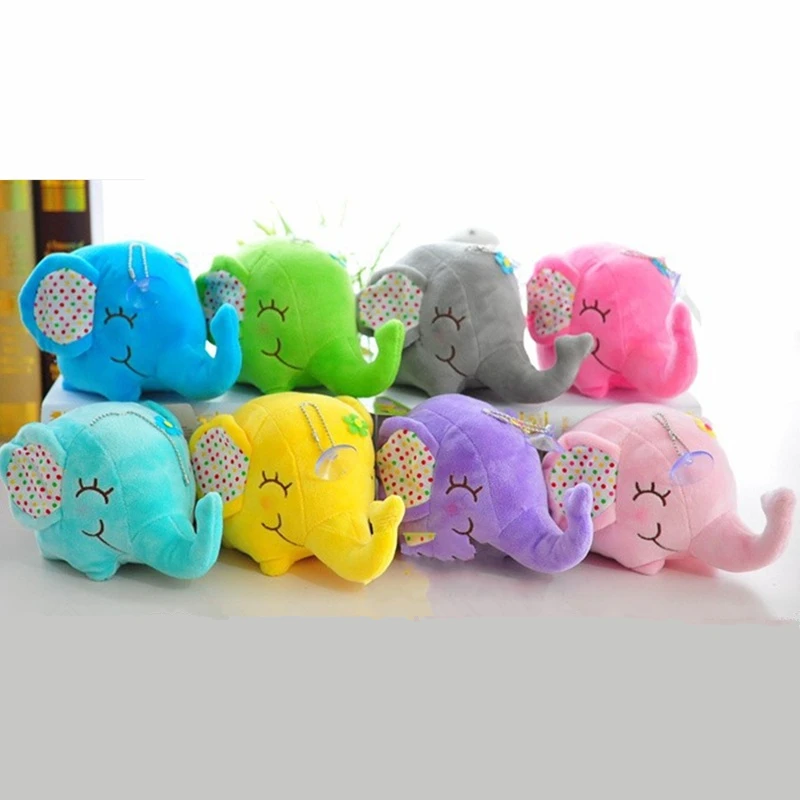 Cute Plush Pompom Yellow Elephant Keychain On the Bag Fashion Anime Toy Charms Car Key Chain For Women Trinket Doll Gift