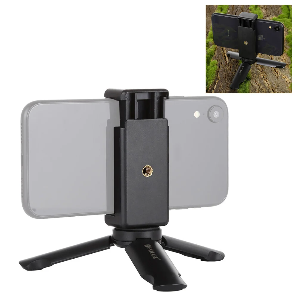 Trípode plegable portátil, trípode de plástico, abrazadera Universal para teléfono, soporte para teléfonos inteligentes, Clip para teléfono Ipone Huawei