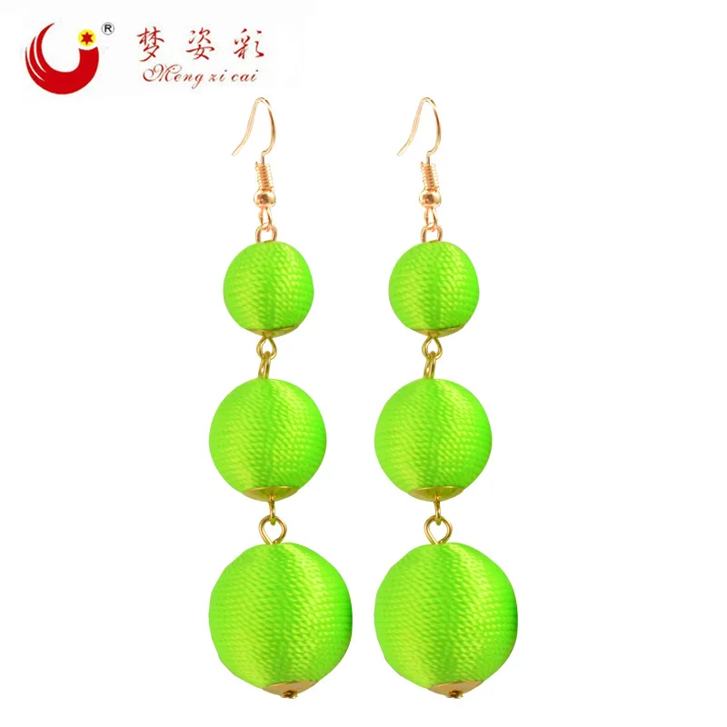 

MZC 2022 Summer Styles Boho Ball Earring for Women Colorful Earing Long Tassel Brincos de festa Jewelry Wholesale by DHL