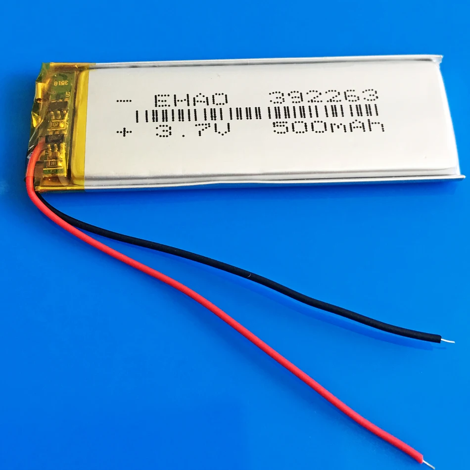 5 قطع 3.7 فولت 500 مللي أمبير 392263   بطارية ليبو بوليمر ليثيوم قابلة لإعادة الشحن لكاميرا الكتاب الإلكتروني MP3 GPS DVD ومسجل بلوتوث