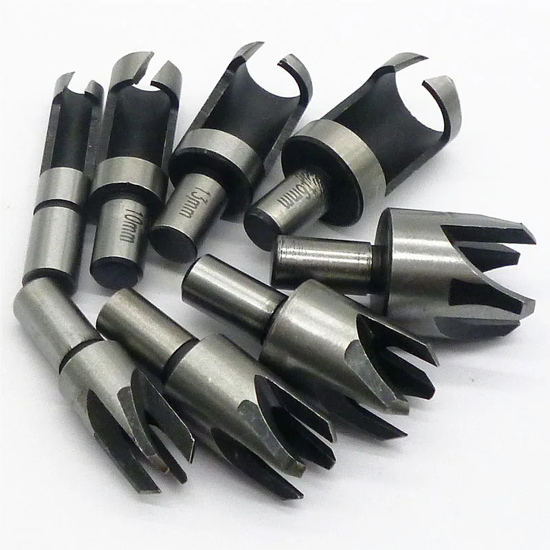 8Pcs Tapered Taper 6mm 10mm 13mm 16mm Woodworking Claw Cork Drilling Tools&Wood Plug Cutter Cutting Tool Drill Bits Set Straigh