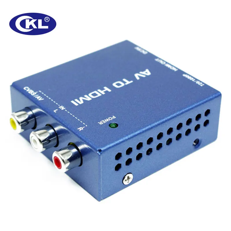 CKL AV to HDMI Video Converter 5V DC Blue Metal Support 1920*1080