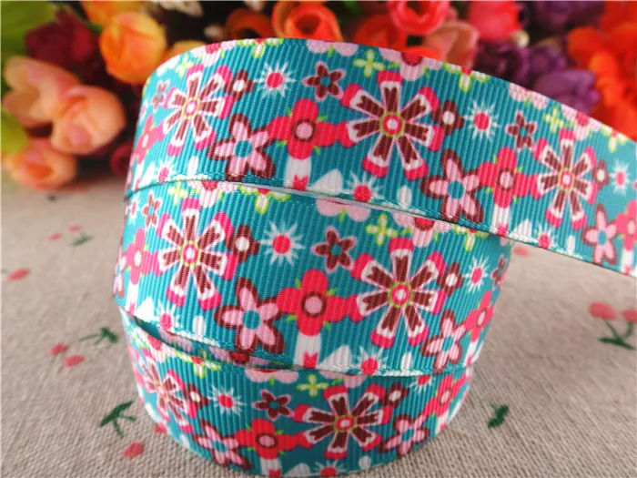 7/8" (22 mm) 10 Yards/Los Blumenmuster Ripsband Tiermuster Band DIY handgefertigte Materialien MD18022628 – Detail 6