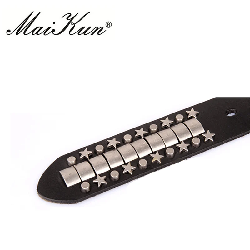 Cinturones con tachuelas para mujeres y hombres, Cinturón con tachuelas genuino de cuero negro Punk Rock, tachuelas plateadas