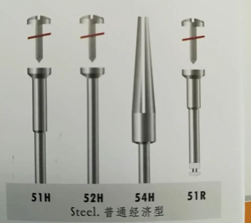 200PCS/bag High quality stainless steel mandrel Screw Mandrel Shank Cut-off Wheel for dental laboratory 51H,52H,51R