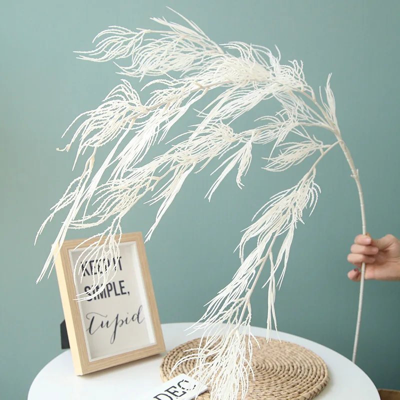 3 Pcs/lot 118cm Artificial Plants Plastic Branch Phoenix Smog Leaf for Home decoration Wedding flower wall Fake plants decor