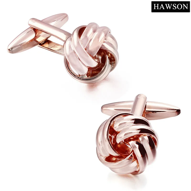 HAWSON Mens Twist Cufflink Stud Set Tuxedo Shirt Jewelry Rose Gold Color Cuff lLinks Button for Mens Wedding Dress