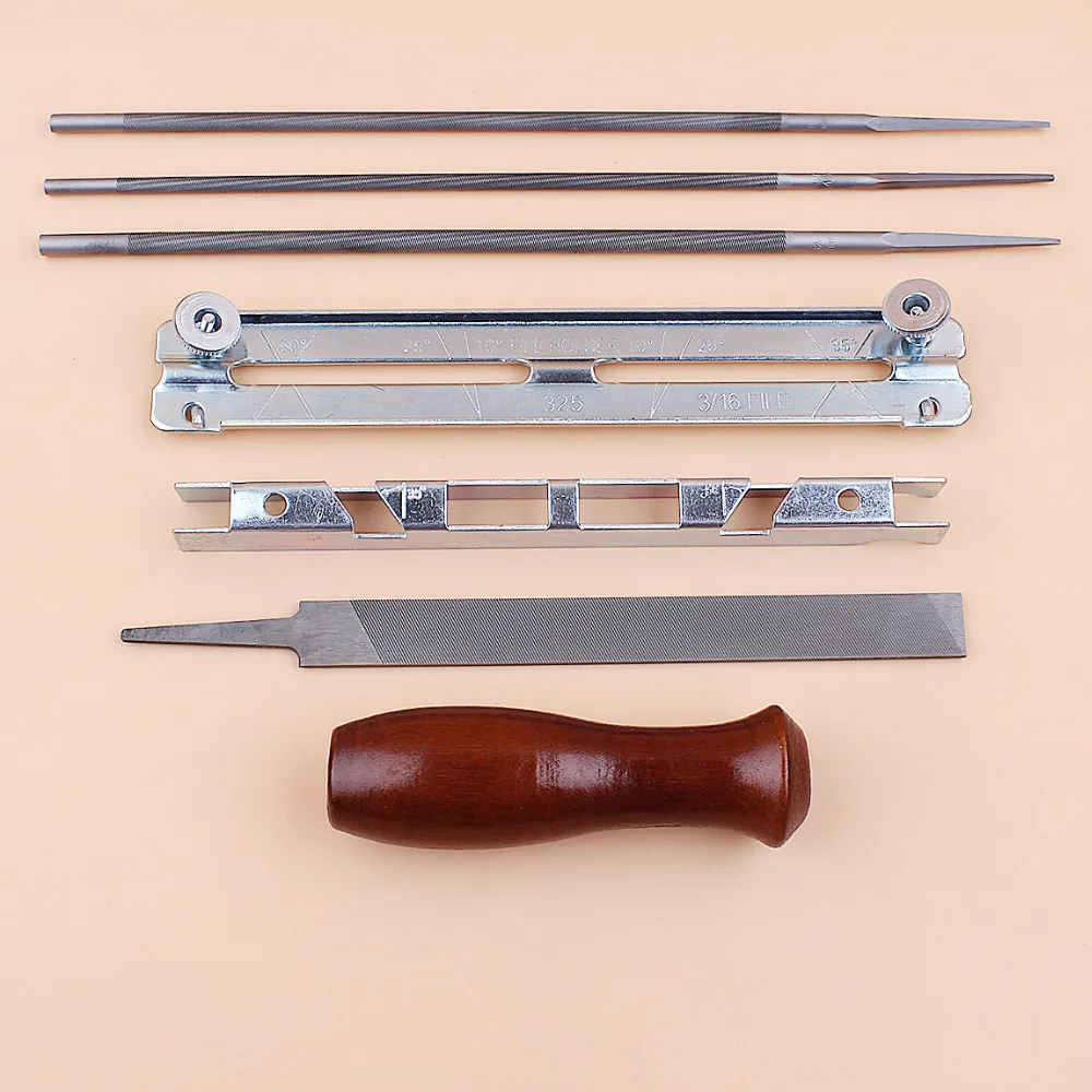 7pcs/set Chainsaw Chain Sharpening Filing File Kit 4mm 4.8mm 5.5mm File for Stihl 3/8\