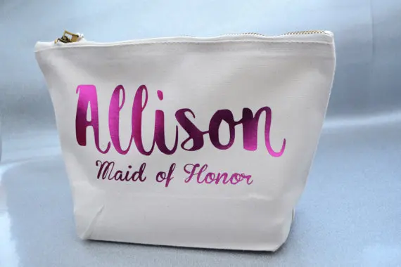 personalize name wedding Make Up bride tribe Bridesmaid maid of honor Makeup Gift comestic vanity Bags kits pouches party gifts