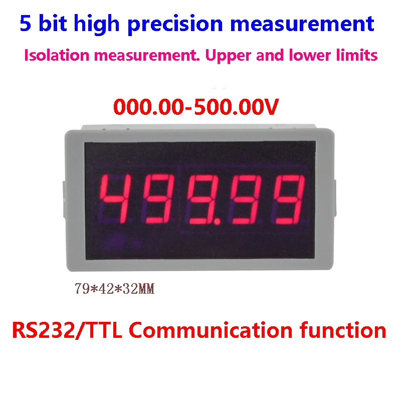 GWUNW BY56W  DC 500.00V(500V) 5 bit high precision Voltmeter RS232 Serial Communication alarm signal Voltage Tester Meter