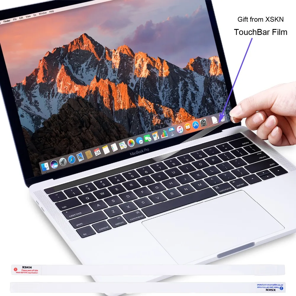 XSKN Final Cut Pro X Toetsenbord Cover voor Touch Bar Macbook 13 15, voor Mac A1706 A1707 A1989 A1990, Gratis Gift Touchbar Sticker