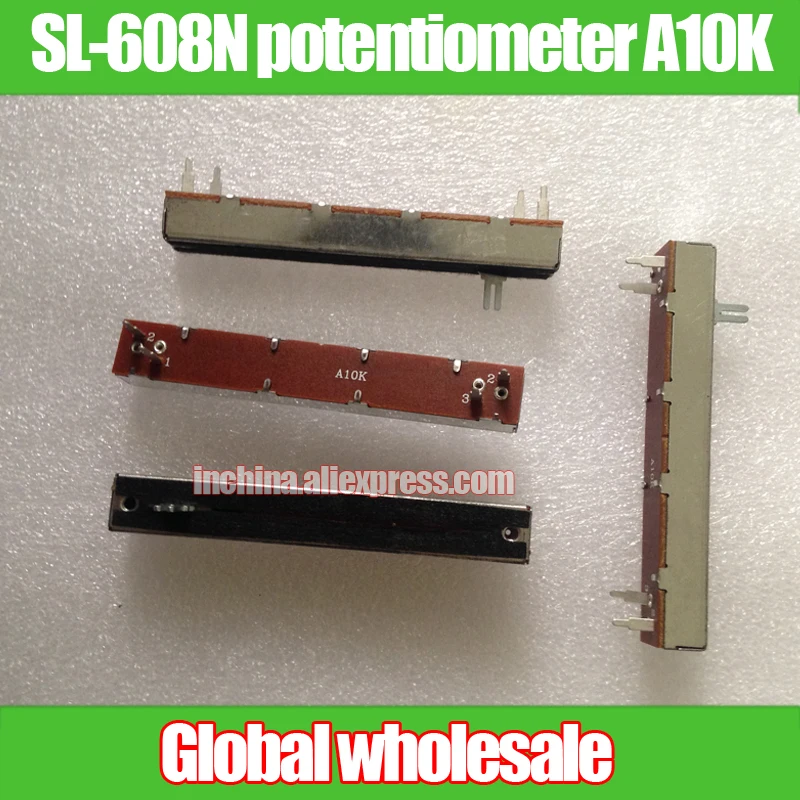 

4pcs 88mm mixer SL-608N straight sliding potentiometer A10K / single fader handle length 10MMA