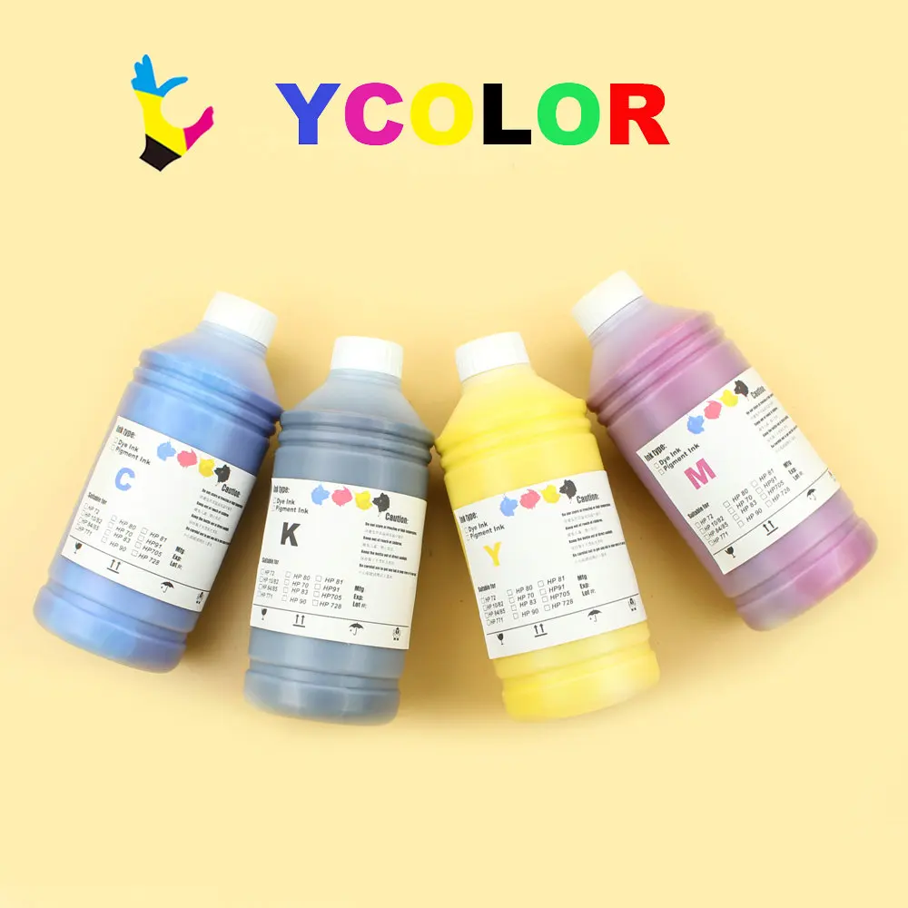 4color/lot 1000ml/ Bottle Pigment Ink For HP 178 364 655 670 711 862 920 932 950 951 952 953 955 970 978 981 Printer for HP