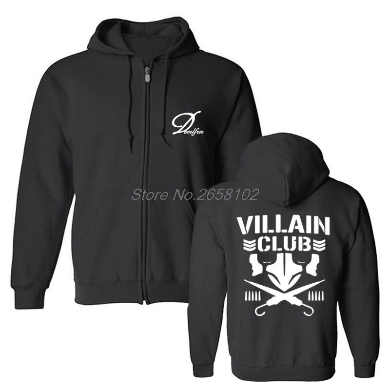 Villain Club Sweatshirts Njpw Kenny Omega Bullet Young Bucks Men's Hooded Cotton Hoodies Hip Hop Coat Tops Harajuku Streetwear