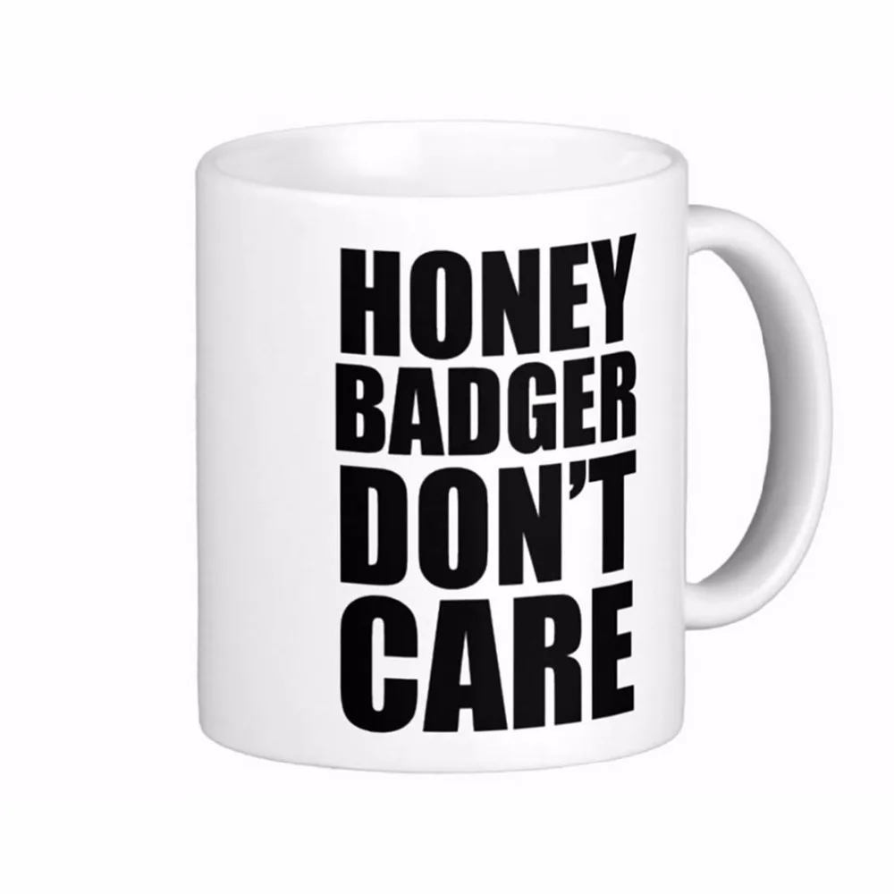 Honey Badger Don'T Care Frosted Glass Beer White Coffee mugs Tea Mug Customize Gift By LVSURE Ceramic Mug Travel Coffee Mugs