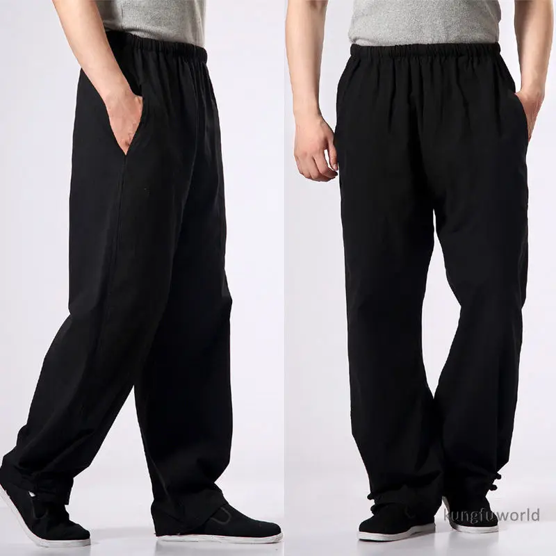 Pantaloni Tai chi Kung fu 100% cotone Pantaloni da allenamento per abbigliamento Wushu per arti marziali Wing Chun